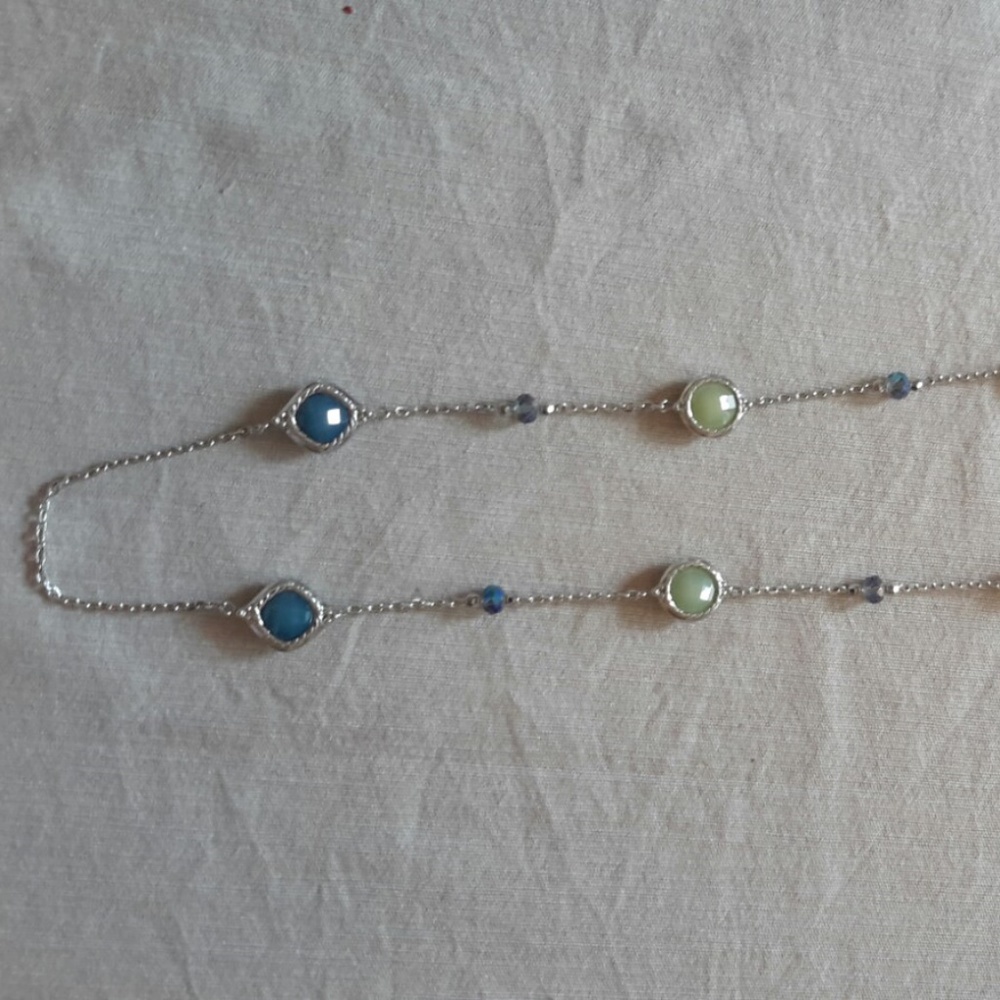 Ann Taylor Loft Blue, Green and Silver Necklace